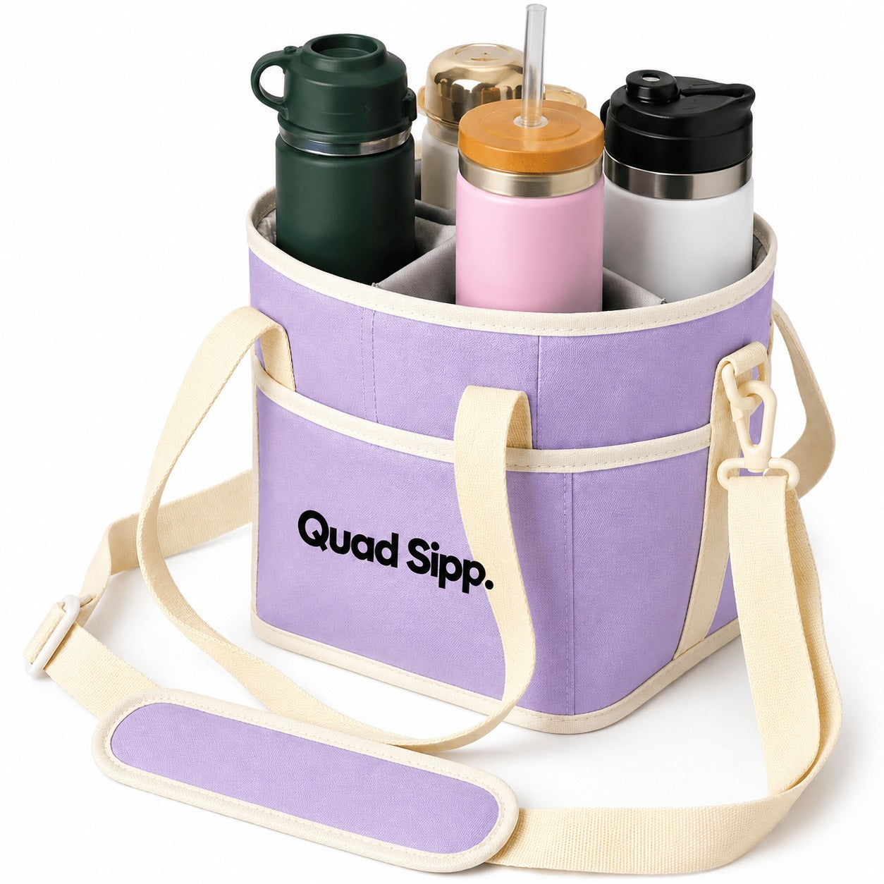CarrySip™ 4-Cup Drink Carrier — Hands Free & Spill Proof