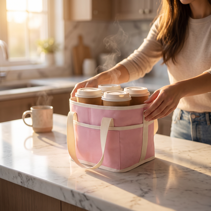 CarrySip™ 4-Cup Drink Carrier — Hands Free & Spill Proof